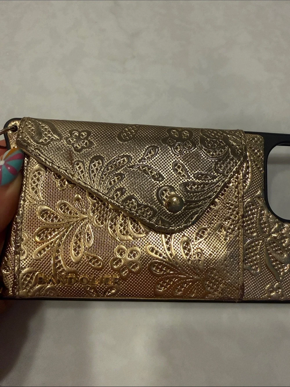 Bandolier Gold Wallet Phone Case with Card Pocket iPhone 13 Pro Max - Picture 3 of 4